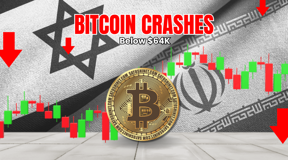 Bitcoin Dips below 64K with the Israel-Iran War rocking the world Cryptocurrency Markets