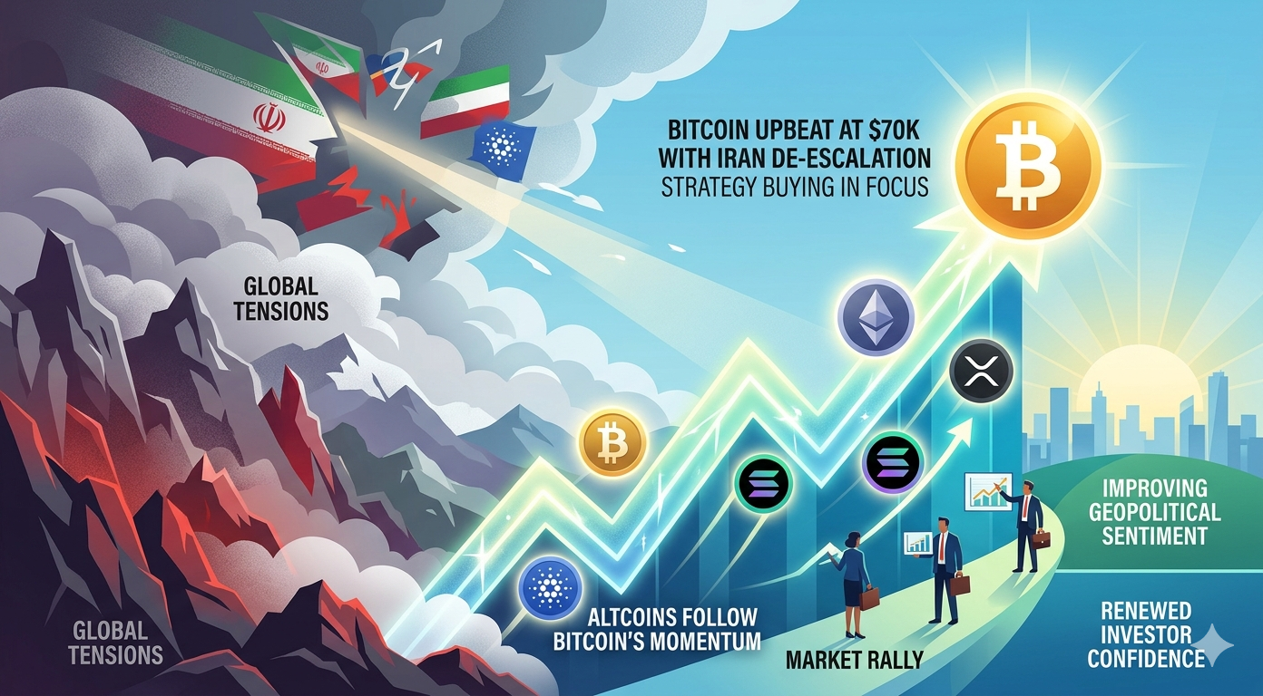 Bitcoin Upbeat at $70K as Iran De-Escalation Boosts Market Confidence; Strategy Buying Returns to Focus