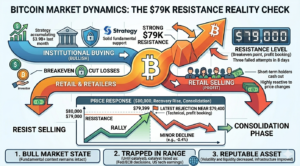 Bitcoin Faces Strong $79K Barrier as Rally Pauses Near 12-Week High