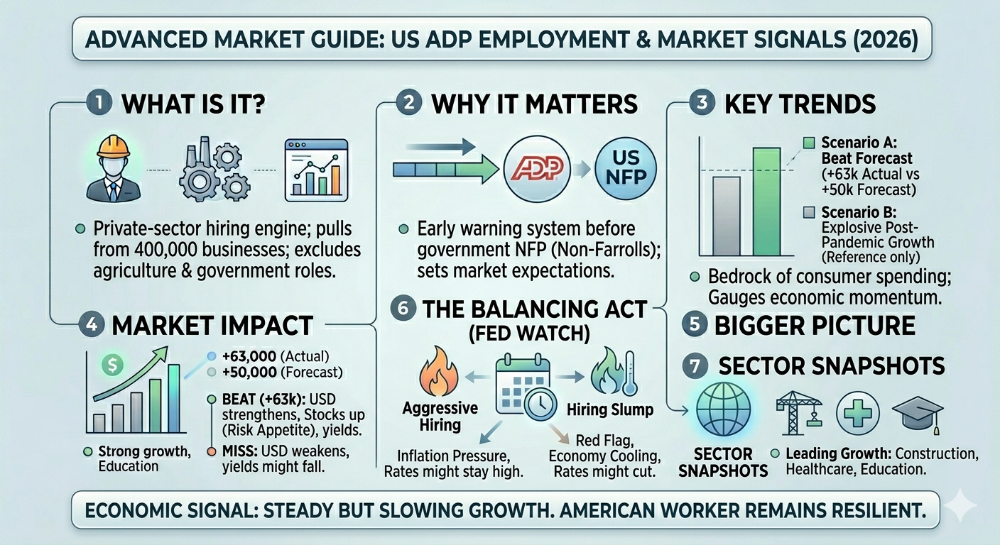 US ADP Non-Farm Employment Change in Focus as Markets Watch US Job Growth Signals