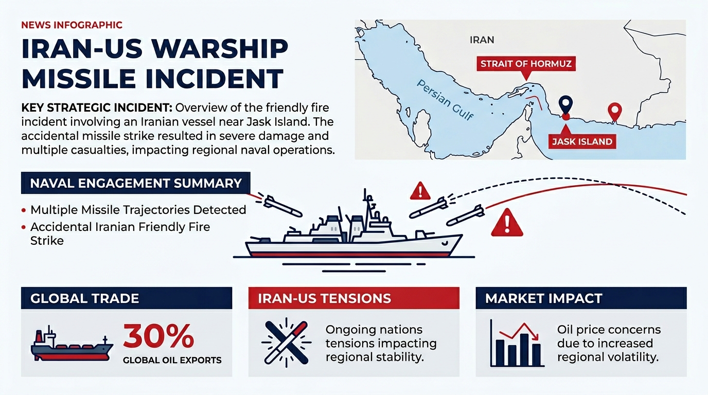 Iran Claims Missile Strike on US Warship Near Jask, US Denies Incident
