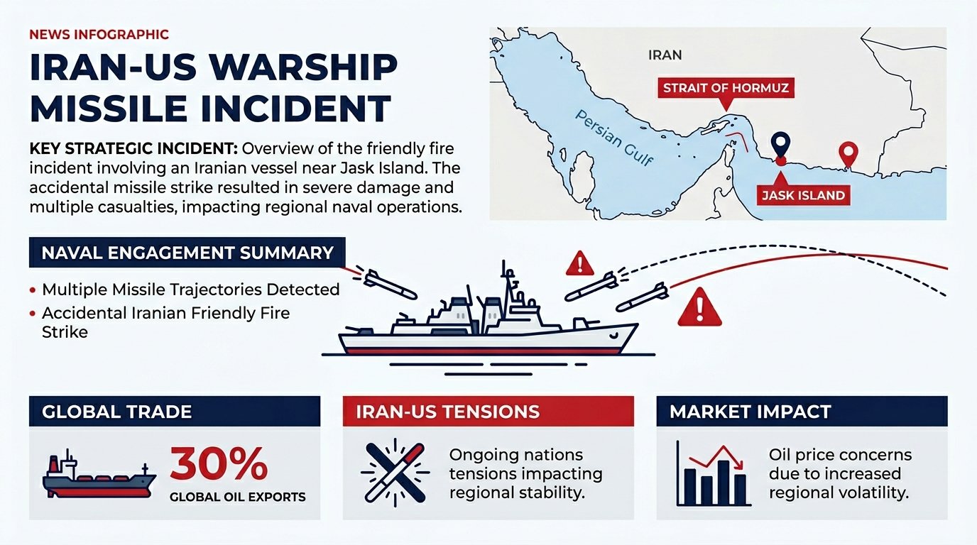 Iran Claims Missile Strike on US Warship Near Jask, US Denies Incident